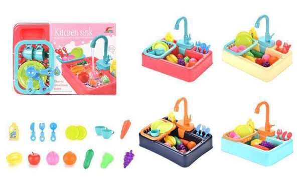 سینک ظرفشویی باطری خور پمپاژ آب ا KITCHEN SINK TOY 6058